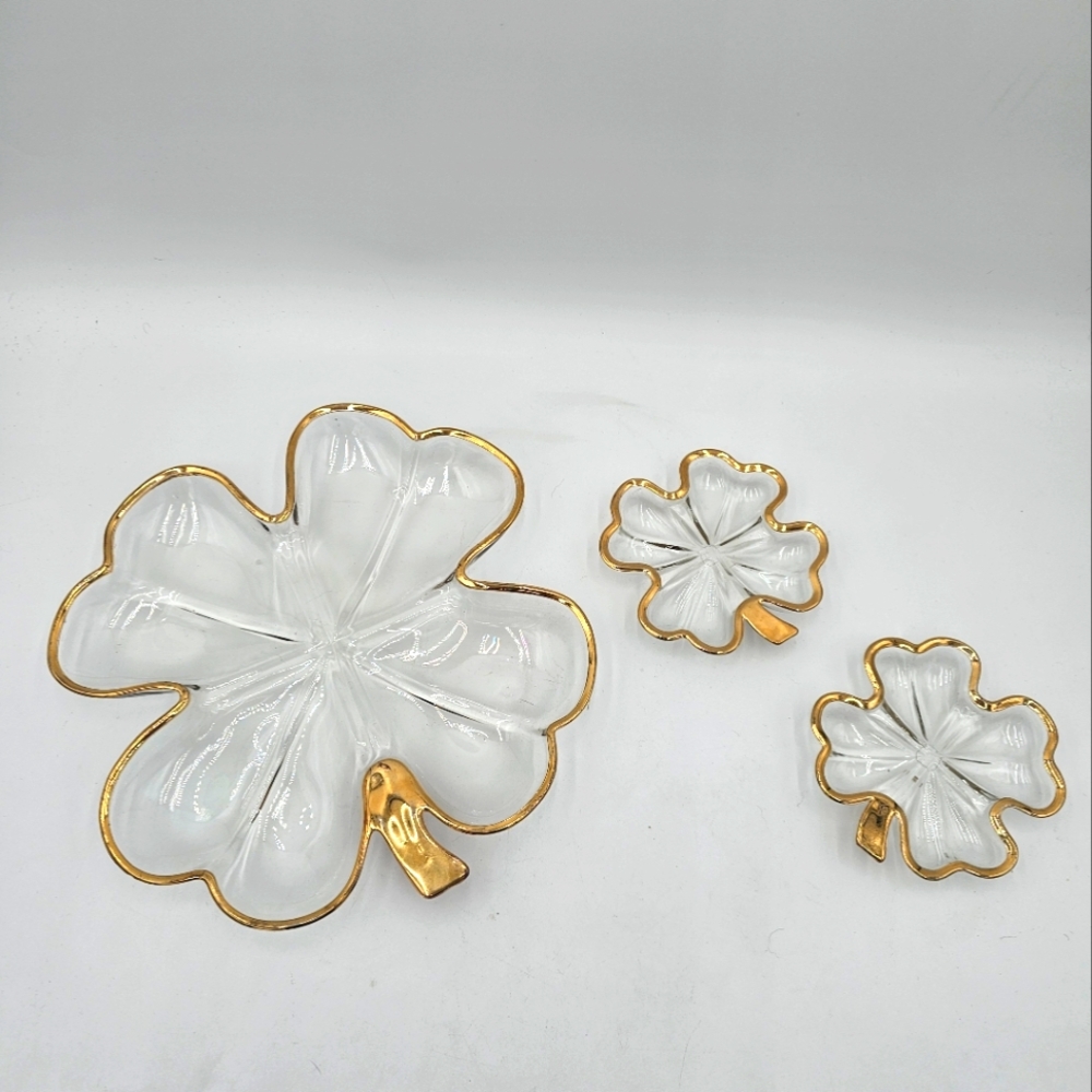 Vintage Clover Shamrock 3 pc Nut Serving Set Dishes